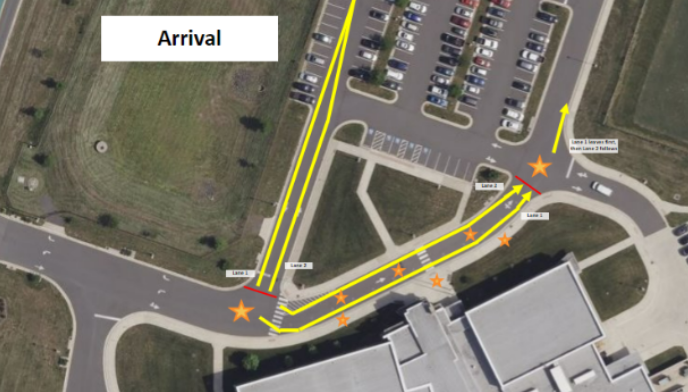 TNS Car Line Drop Off Map