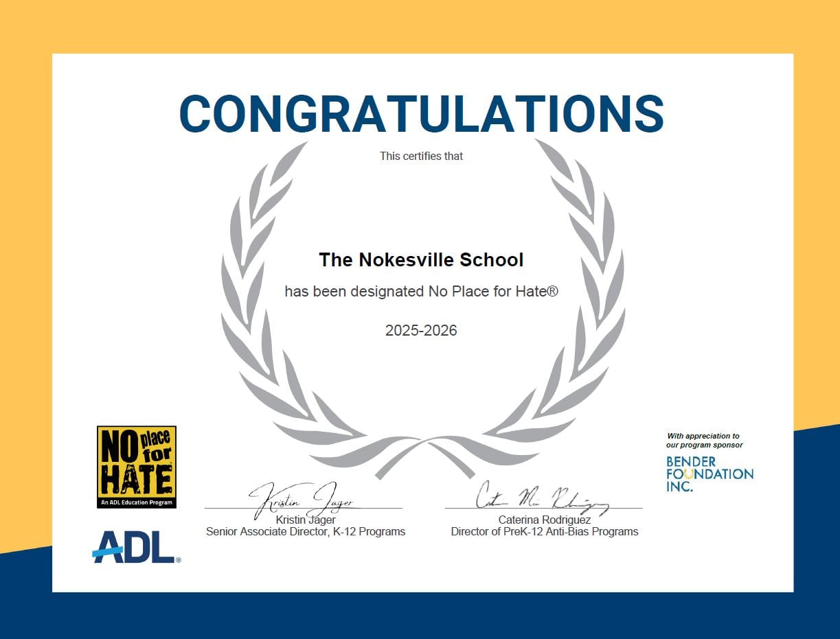 No Place for hate certificate